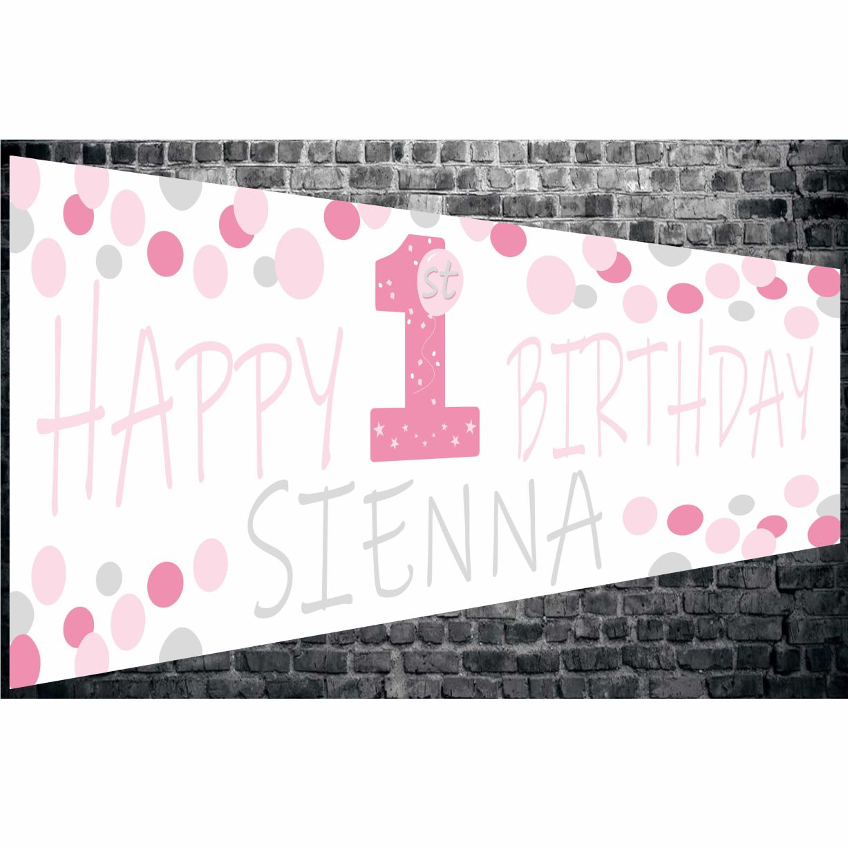 1st Birthday - All Spots Theme Personalised Banner